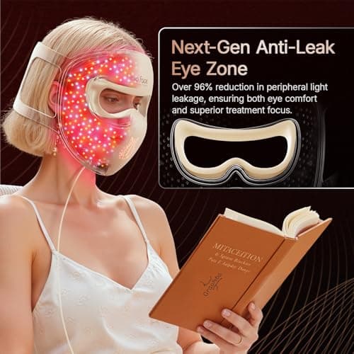 Hello Face 4D Red Light Therapy for Face, 311 LEDs Silicone Skin Improvement 850nm Infrared Led Face Mask Light Therapy for Photons Tech with Rechargeable Remote, ZERO-G Eye Chamber Design for Women - Thumbnail 2
