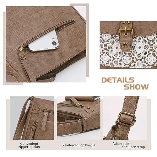 KL928 Crossbody Bags for Women, Multi Pocket Shoulder Bags, Medium PU Leather Cross Body Purses - Thumbnail 4