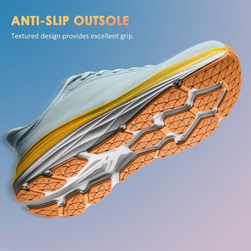 Vilanva Women's Walking Shoes Cushion Comfortable Running Tennis Shoes Non-Slip Workout Gym Athletic Breathable Fashion Sneakers (Light Blue 10.0) - Thumbnail 5