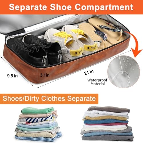 IBFUN Weekender Bags for Women, 21" Weekender Travel Bag, Travel Duffle Bag with Shoe Compartment Carry on Overnight Duffel Bag for Weekend Travel Business Trip - Thumbnail 5