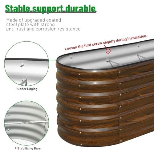 SnugNiture Galvanized Steel Raised Garden Bed Kit - 2 Pack 4x2x2 ft Metal Planter Box for Vegetables, Flowers, Herbs | Easy Assembly, Open Bottom Design for Optimal Drainage - Thumbnail 3