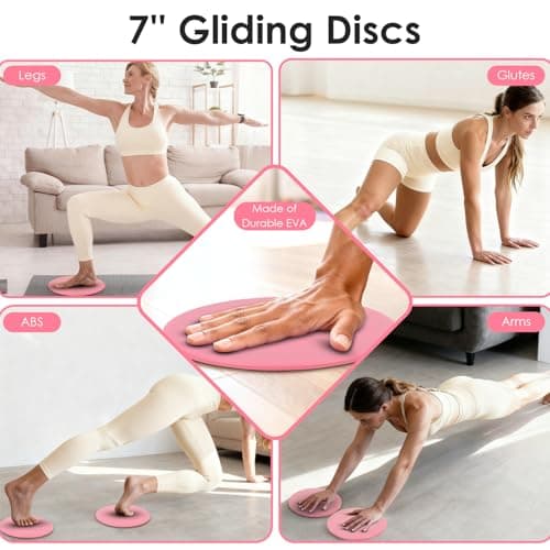 16 PCS Pink Pilates Ring and Ball Set for Women with 15" Magic Circle, Home Pilates Equipment Kit with Adjustable 1LB Ankle Wrist Weight, Resistance Band, Gliding Discs, Pilates Essentials Accessories - Thumbnail 4