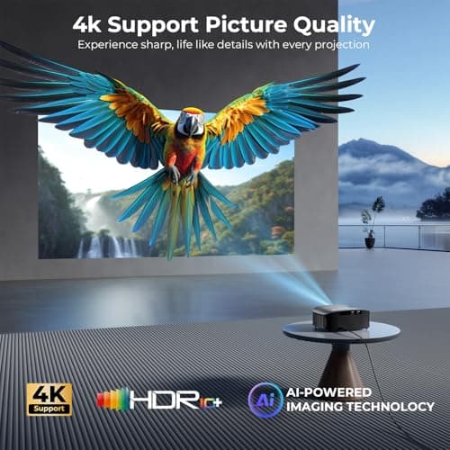 GOODEE 4K Mini Smart Projector with WiFi and Bluetooth - 【Official Licensed Google TV】 Compatible with Netflix/YouTube/Prime Video/Dolby Audio/Auto Focus, Portable Movie Projectors for Outdoor/Indoor - Thumbnail 6