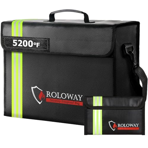 ROLOWAY Large Fireproof Bag 5200℉ Heat Insulated (17 x 12 x 5.8 inches) with Reflective Strip, Fireproof Document Bag for Cash Safe and Document Safe - Image 1