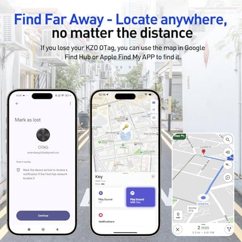 Air Tags-4 Pack Tracker Tag for iOS and Android, Work with Google Find Hub & Apple Find My APP, Long Battery Life, for Keys/Luggage/Suitcase/Backpack/Wallet, Black - Thumbnail 5