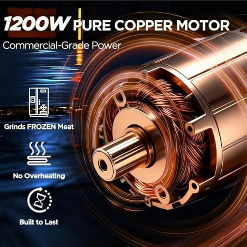 Electric Large Food Processor,6L Meat Grinder Stainless Steel for Home, Heavy-Duty Meat Blender Mincer with 2 Speed& 6 Blades,1200W Electric Food Grinder Chopper for Meat,Game,Hunt & Meal Prep - Thumbnail 3