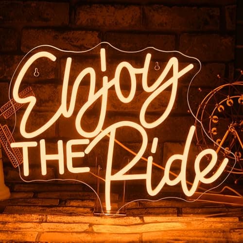 NOSUN Enjoy The Ride Neon Sign Sports Neon Signs for Wall Decor Exercise Neon Signs for Gym Cycling Room Home Sport Decor Fitness Neon Light Gift for Cyclist Cycling neon sign - Image 1