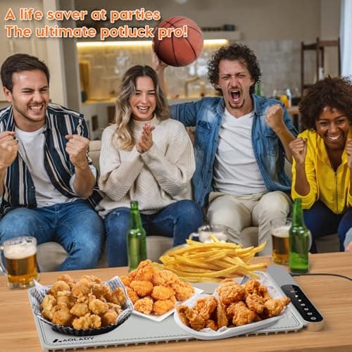 Warming Mat for Food with APP Controller, Birthday Gifts for Mom Dad Wife Grandma, 15"x23.6" Portable Versatile Food Warmer for Parties and Daily Use, Several Timer Options & Heating Levels, Gray - Thumbnail 6