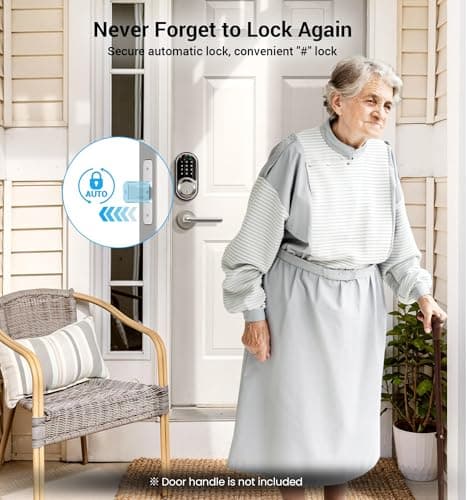 Veise RZ06 Smart Lock for Front Door with App Control, Keyless Entry, Electronic Digital Deadbolt with Touchscreen Keypad Set, Smart Deadbolt, Auto Lock, Easy Installation, Satin Nickel - Thumbnail 3