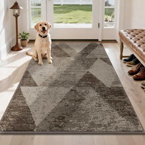 COSY HOMEER Entryway Rugs Doormat 36"x60", Non-Slip Absorbent Polyester, Washable Rugs for Front Door, Dirty Paws & High Traffic Areas, Brown