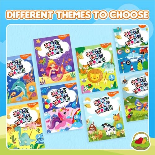 YPLUS Paint with Water Books for Toddlers, Watercolor Painting Paper, Gift for Kids Ages 1-3, 2-4, 4-6, Art Craft Gift for Drawing with Brush - Sea - Thumbnail 3