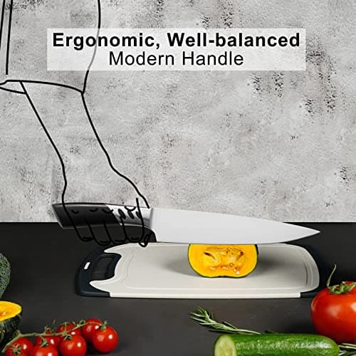 CHUSHIJI Kitchen Knife Set 3 Piece | Professional Chef Knife Set with 8" Chef Knife, 7" Santoku Knife, 5" Utility Knife | High Carbon Stainless Steel Sharp Kitchen Knives for Home Cooking & Gifting - Thumbnail 6