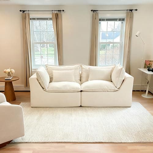 Fachmaih Boneless Loveseat Couch Sectional Cloud Couch Oversized Modular Sectional Sofa Modern Cloud Sofa Couches with Pillow for Living Room Bedroom - Thumbnail 3