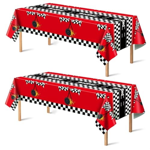 Race Car Birthday Party Decorations - 2PCS Racing Car Disposable Plastic Tablecloth | Race Car Table Cover Racing Car Theme Party Favors Decorations for Boys Baby Shower Home - Image 1