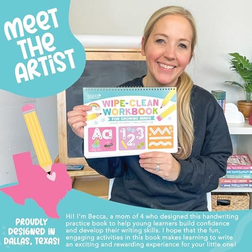 Hadley Designs Preschool Learning Activities - Dry Erase Letter Tracing for Kids Ages 3-5, Preschool Workbooks Age 3-4, Dry Erase Writing Practice for Kids Age 3-5, ABC Tracing Books for Kids Ages 3-5 - Thumbnail 2