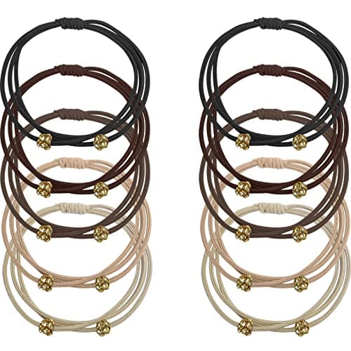 UaiUya 10pcs Rhinestone Bead Hair Ties Elastic Ponytail Holder for Women, Ideal Gifts for All Hair - Image 1