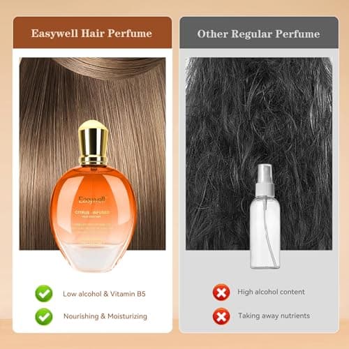 EASYWELL Hair Perfume for Women, Christmas Gift Birthday Gifts for Mom and girls, Leave In Conditioner Spray with Vitamin B5, Hair Care Fragrance, Hair Oil Mist, Citrus, 2.5 fl oz - Thumbnail 3