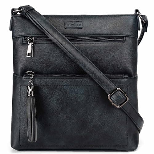 Kiss Sea Womens Crossbody Purse Crossbody Bags for Women Leather Travel Cross Body Purse with Tassel Blue - Image 1