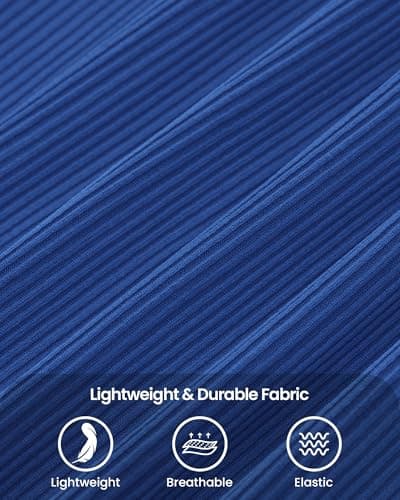 BTFBM Palazzo Pants for Women 2026 Summer Clothes Pockets High Waist Casual Ribbed Knit Flowy Spring Wide Leg Trousers(Blue, X-Large) - Thumbnail 6