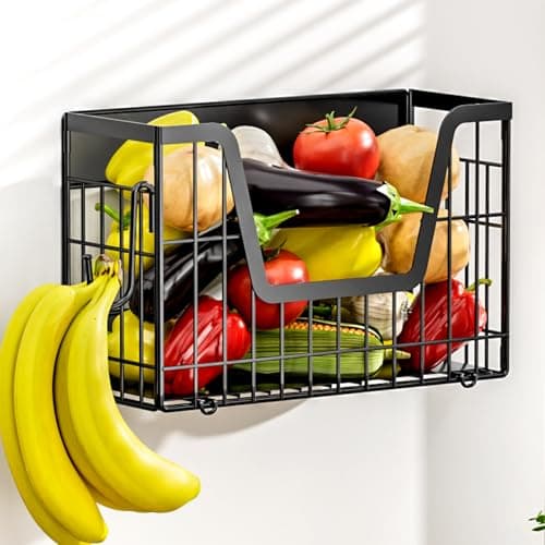 YIWANFW Magnetic Shelf for Fridge, Fruit Potato and Onion Storage Bins, Magnetic Spice Rack Shelves for Side of Refrigerator, Fruit Basket Magnetic Fridge Shelf Kitchen Pantry Storage Organizer - Image 1