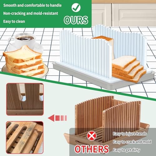 CAWIU Bread Slicer for Homemade Bread, Adjustable Width Bread Slicing Guide - Thumbnail 4