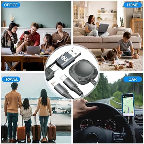 Multi Charging Cable for Apple Watch Charger,3 in 2 USB C Cable 6FT iPhone Charger/Type C/Lightning Travel Essentials Cables for iWatch Ultra/SE/10-1&iPhone 16-5 Pro/Plus - Thumbnail 6