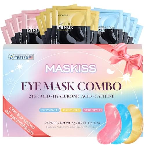 Maskiss Under Eye Patches (24 Pairs), 3 Colors Eye Masks Gift Set for Dark Circles Puffy Eyes, Undereye Bags and Wrinkles, Mother’s Day Gifts for Mom, Self Care Gifts for Birthday & Bachelorette Party - Image 1