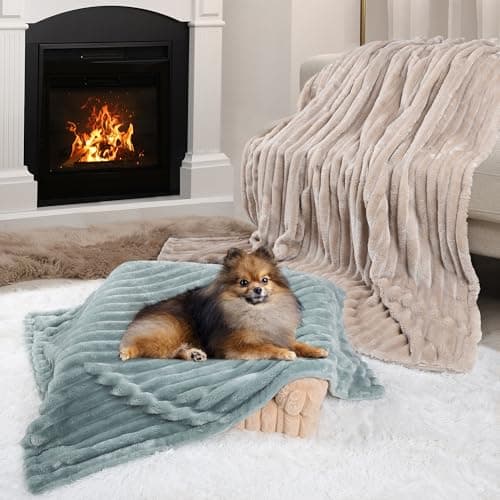 ZAKAPAWS Waterproof Pet Blanket for Large Dogs & Cats - Reversible Calming Plush, Washable Furniture Cover for Couch, Bed, Car Seat, Blocks Leaks, Stains & Pet Fur (Green, 60"x80") - Thumbnail 3