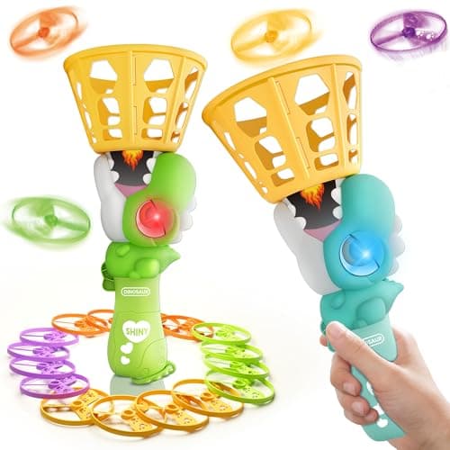 Outside Toys for Kids Ages 4-8 Electric Manual Capture Catching Game for Kids, Automatic Flying Disc Launcher Outdoor Indoor Toy, Chasing Toy for Boys Girls, Perfect Yard Beach Family Game - Image 1