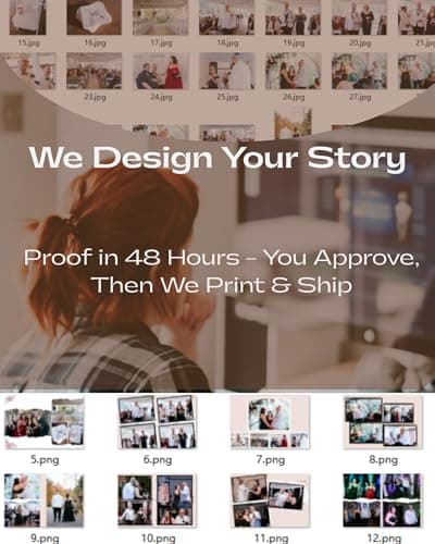 Custom Photo Book | 8x11" Hardcover Layflat with Glossy Waterproof Pages | 24 Premium Pages Holds 30-50 Photos (Up to 70 with Creative Layouts) | Wedding Album, Baby Memory Book, Scrapbook - Thumbnail 6