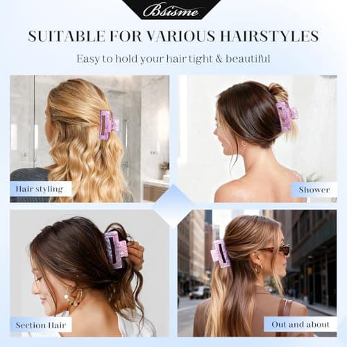 Hair Brush with Scrunchies & Claw Clips, Professional Curved Vented Detangling & Fast Blow Drying Brush for Styling, Hair Care Gift for Women Girls - Thumbnail 5