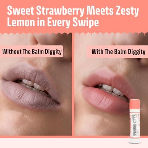 It's The Balm Diggity Strawberry Lemonade Lip Balm with Beeswax, Coconut Oil, Jojoba Oil, Shea Butter & Natual Flavor Stick - Moisturizing Care for Soft Smooth Lips with Strawberry Scent - 2 Pack - Thumbnail 4