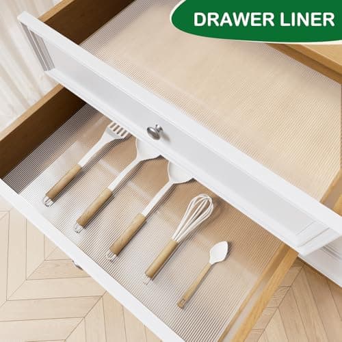 Drawer and Shelf Liner for Kitchen Cabinets, Non Adhesive Non Slip EVA Cabinet Liner Mat, Clear Waterproof Washable Cut to Size Shelf Liner for Pantry, Refrigerator, Desk and Storage, 12" x 120" - Thumbnail 6