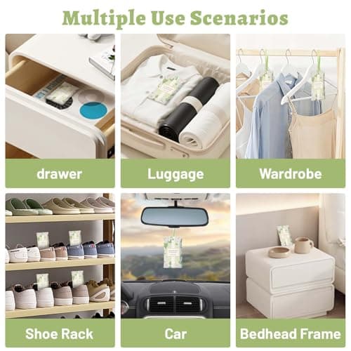 STRN Scented Sachets for Drawer and Closet, Gardenia Scented Long-Lasting Sachets, 14 Packs for Home Fragrance, Small Space Air Freshener for Wardrobes - Thumbnail 5