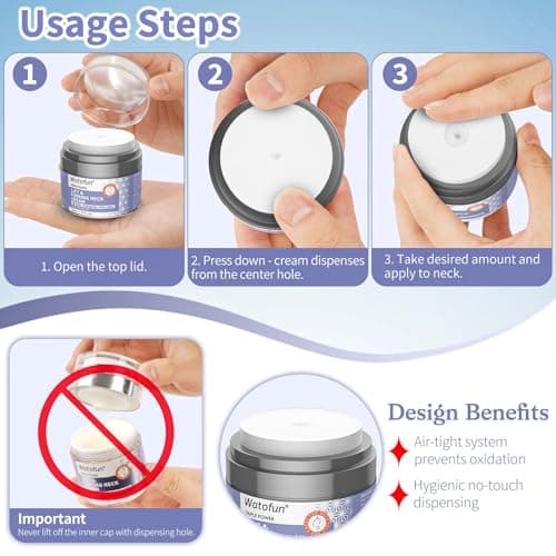 Anti-Aging Neck Firming Cream - Natural Face Moisturizer with Retinol Collagen Peptides & Hyaluronic Acid - Daily Moisturizer Face & Neck Cream - Firming Hydrating Facial Moisturizer Cream Day & Night - Thumbnail 5