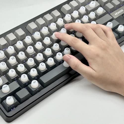 Keyboard Sticker for Long Nails with Letters: 64 Pcs Keyboard Bubbles for Long Nails - Reusable Adhesive Protective Type Long Nail Keyboard Stickers, Antistatic, Compatible for Gaming/PC/Laptop - Thumbnail 2