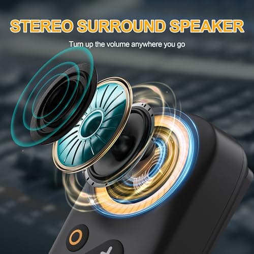 GOTOOLZ Wearable Bluetooth Speaker, Bluetooth 5.4 Clip On Wireless Speaker with Mic, TWS Function, 12Hrs Playtime, IPX5 Waterproof, Mini Portable Speakers for Outdoor Working, Biking, Running - Thumbnail 3