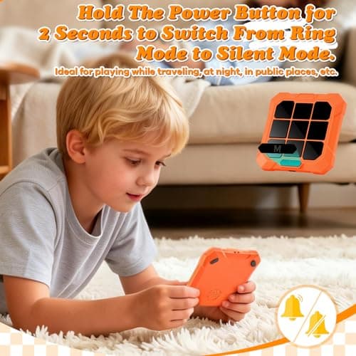 6 in 1 Tic-Tac-Toe Handheld Game for Kids & Teens, 1-2 Players, Rechargeable Electronic Travel Board with 6 Games, Light Up Memory Game & Whack a Mole, Fidget Puzzle Toys for Boys Girls Age 6-12+ - Thumbnail 6