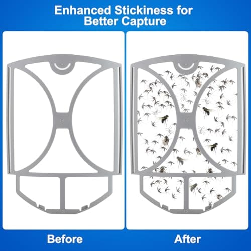Bug Parking Flying Insect Trap, Plug-in UV Light for Gnats, Fruit Flies and Houseflies, Silent Sticky Catcher for Indoor Use, 1 Device & 5 Refills - Thumbnail 5