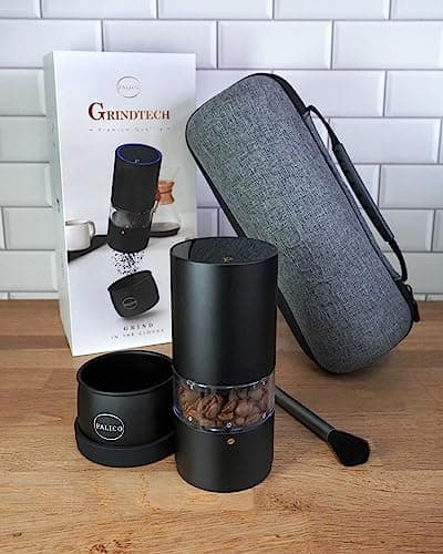 PALICO GrindTech - Portable Rechargeable Electric Coffee Grinder, Cordless Charging Base with Type C, 20 grind size SUS Conical Burr, for Home/Office/Travel or Camping, Mobile Apps support - Thumbnail 2