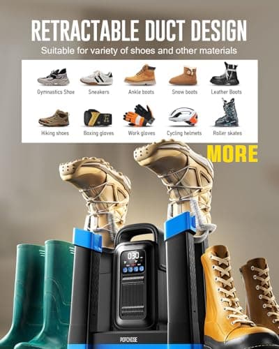 POPCHOSE Heavy-Duty Boot Dryer, Upgraded Shoe Dryer Helps Reduce Odor, Glove & Boot Warmer, Fast 1.5-Hour Drying Dual Dir Duct with Heating Blower, Silent & Adjustable Timer - Thumbnail 3
