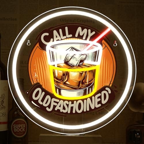 FAXFSIGN Call My Old Fasion Neon Sign Wine LED Neon Signs for Wall Decor Night Lights Music Bar Lamp for Home Led Light for Wine Tasting Club Gift for Party Decorations
