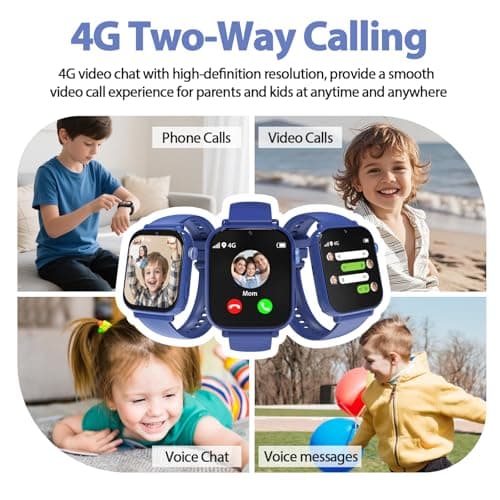 AXYWINBO Kids smart Watches for Boys Girls 4g GPS Call Text-Smart Watch for Kids Game Camera Pedometer Alarm Clock Calculator-Kid Watches Gifts for Boys Girls 4-12 Blue - Thumbnail 2