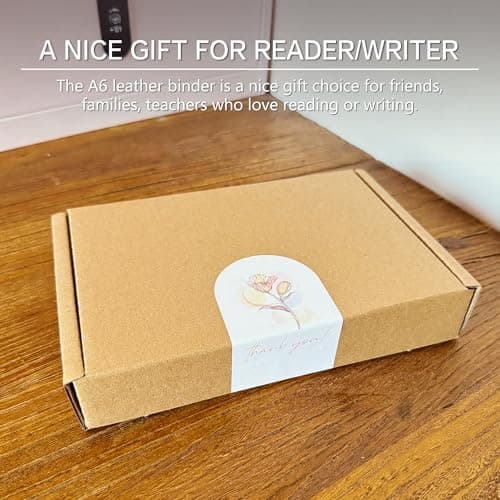 GDCELPA A6 Leather Binder Cover with Card Holder 6 Ring Notebook Cover for Budget Personal Planner Compatible with A6 Binder Paper - Thumbnail 6