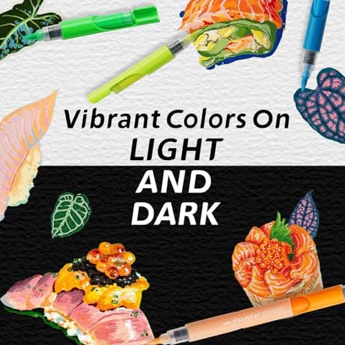 Funto ClickLink Refillable Acrylic Paint Markers, Brush Tip Acrylic Paint Pens with Visible Ink Refills, Custom Dual-Color Snap Design, Quick-Dry Paint Markers for Rock, Wood, Glass, Canvas - Thumbnail 6