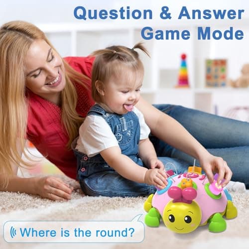 Holaxander Baby Musical Ladybug Crawling Toys,Baby Toy 6-12 Months with Light-up Music, Early Educational Learning Toy, Infant Gift Toys for 7 8 9 10 11 Months 1-2 Years Old Newborn Girls (Pink) - Thumbnail 6