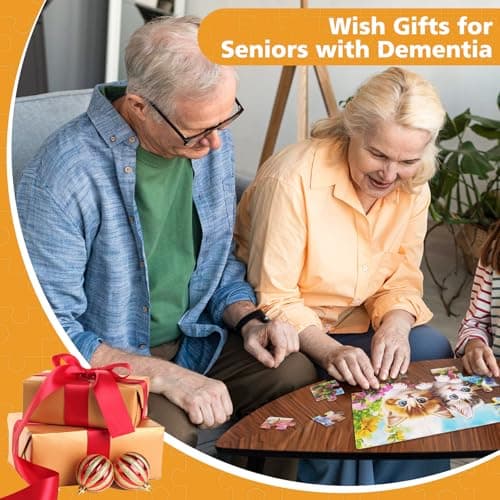 6 Packs 20 Large Piece Puzzles for Seniors with Dementia│Alzheimer’s Puzzles Memory Cognitive Games Easy Jigsaw Puzzles for Elderly Seniors with 6 Storage Bags(Animal) - Thumbnail 6