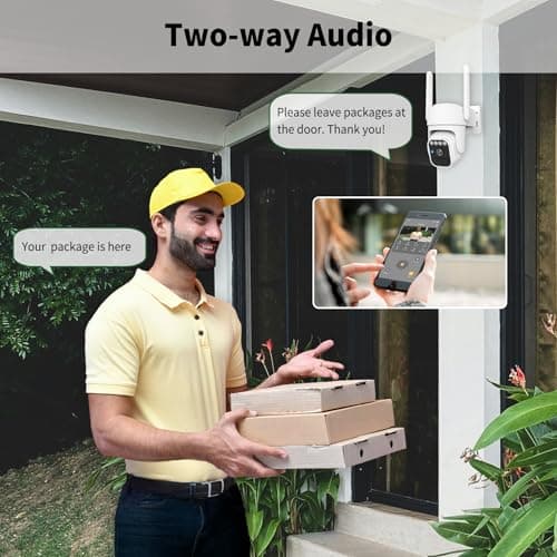 3-Link Solar Camera Outdoor Wireless, Wi-Fi Security Cameras for Home, 360° View, Two-Way Talk, Auto Tracking, Light Alarm, Color Night Vision - Thumbnail 2