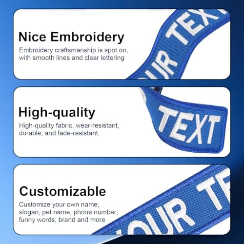 2PCS Personalized Embroidered Name Patches, Custom Text/Number Tape with Hook Loop,Iron on,Sew On Custom Removable Military Tactical Patches for Uniform Backpacks Vest Hat (Multiple Colors) - Thumbnail 2