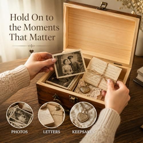 WUSUDUR Keepsake Box - Elegant Memory Storage Box for Photos, Letters & Personal Treasures - Decorative Home Decor & Meaningful Gift - Thumbnail 3